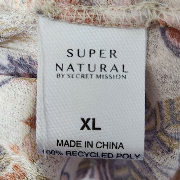 Super Natural By Secret Mission Dress Women's XL Georgette Greenport Boho Floral - Picture 11 of 12